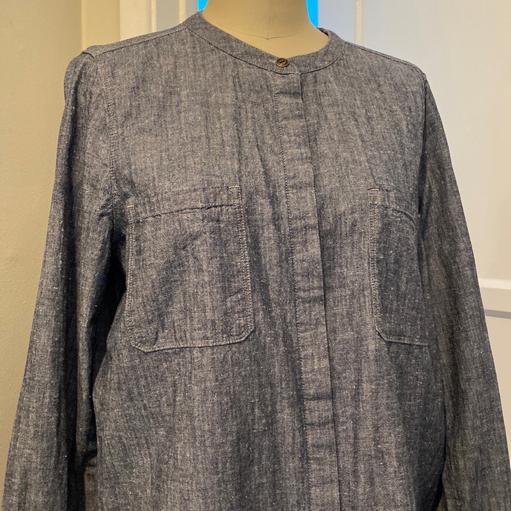 Vince Patch Pocket Chambray Blouse - image 1